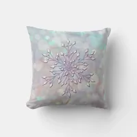 *~* Magic Snowflake Inner Peace Blue Lavender Throw Pillow