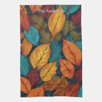 Leaf Pattern Fall Nature Colorful Autumn Leaves Kitchen Towel