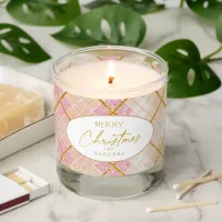 Pink Gold Christmas Pattern#28 ID1009 Scented Candle