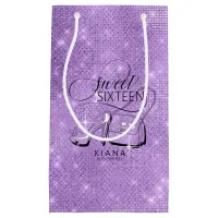 Glitter and Shine Sweet 16 V2 Violet ID675 Small Gift Bag
