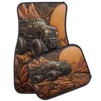 Mountain Adventure with Powerful Truck Car Floor Mat