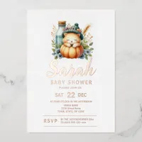 Woodland animal Baby Shower Foil Invitation