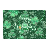 Glittering Shamrocks Happy St. Paddy's ID289 Placemat