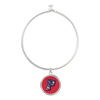 American Flag Letter "P" Bangle Bracelet & Charm