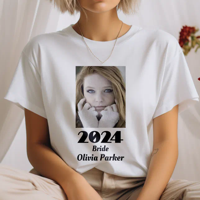 Custom 2024 Bride to be Photo T-Shirt