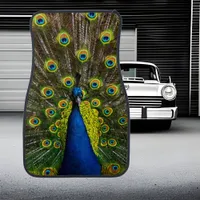 Colorful peacock car floor mat