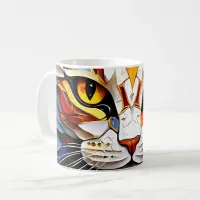 Cat Mosaic Stained Glass Design Coffee Mug