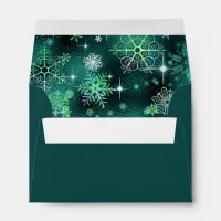 Prettiest Snowflakes Pattern Green ID846 Envelope