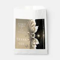 Modern Metallic Gold Floral Wedding Invitation Favor Bag