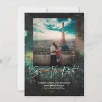 Galaxy and Geometric Moon  Save the Date