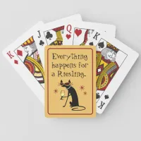 Everything Happens for a Riesling Wine Pun Playing Cards