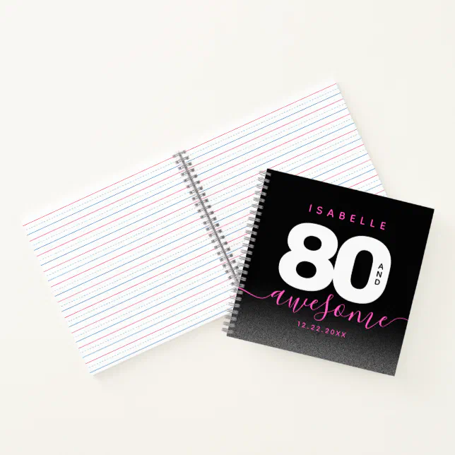 Modern Girly Pink 80 and Awesome Notebook
