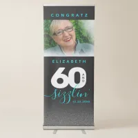 Modern Girly Ice Blue 60 and Sizzling Retractable Banner