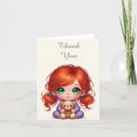 Cute Little Girl Thank You Note Card