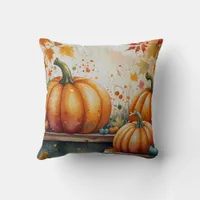 Halloween Pumpkin Vibes design  Throw Pillow