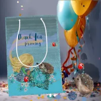 Blue Forest Birthday Thank you  Medium Gift Bag