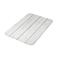 White Wood Wooden Effect Rustic Stylish Bath Mat