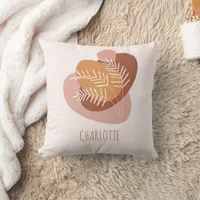 Boho Pink Soft Color Palette Baby Girl Nursery  Throw Pillow