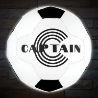 Simple Monogram Captain in Black | Soccer Ball