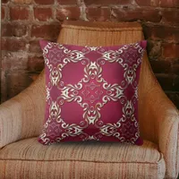 Burgundy and Gold Elegant Vintage Classic Royal Throw Pillow