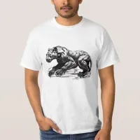 T-Shirt Black Leopard Design  Angry Stalking