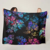 Delicate leaf ornaments fleece blanket