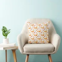 Orange and white abstract Throw Pillow