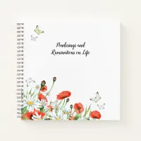 Poppies, Wildflowers, Butterflies Notebook