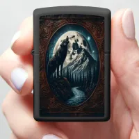 Wolf's Moonlit Howl Zippo Lighter