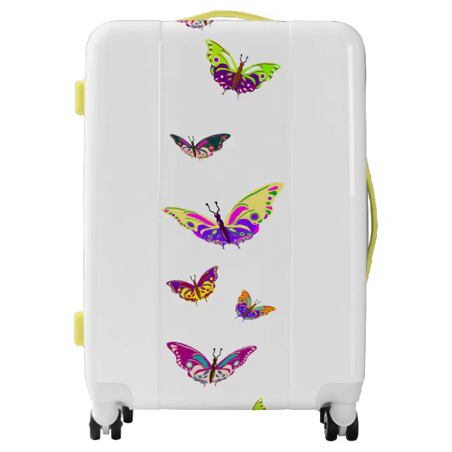 Flying multicolored butterflies luggage