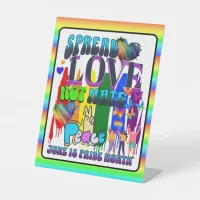 Pride | Spread Love Not Hate Pedestal Sign