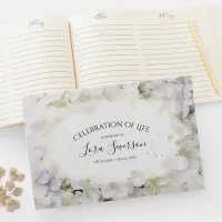 White Hydrangeas Celebration of Life Memorial Guest Book