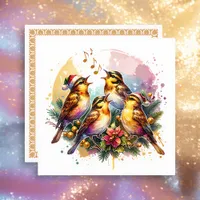 Four Calling Birds | Twelve Days of Christmas Holiday Card