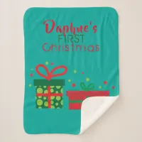 Cute Custom Festive Holidays Christmas Gift Boxes Sherpa Blanket