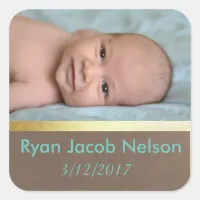 Birth Announcement Baby Photo Stickers