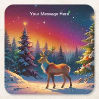 Christmas Winter Wonderland Holiday Season Square Paper Coaster