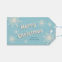 Christmas Snowflakes Blue Traditional Winter Gift Tags