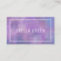 Watercolor Modern Trendy Purple Pink Business Card