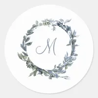 Botanical Monogram Classic Round Sticker