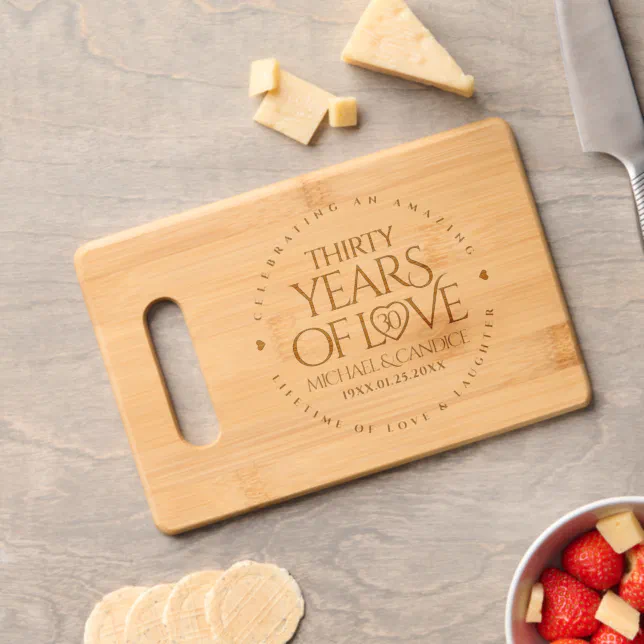 Elegant 30th Pearl Wedding Anniversary Celebration Cutting Board