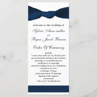 navy blue bow Wedding program