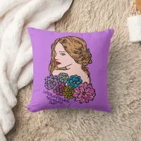 International Women's Day Beautiful Lady Throw Pillow