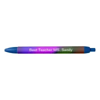 Best Teacher Add Name Blue, Purple, Green & Orange Black Ink Pen