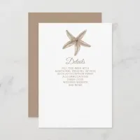 Sandy Starfish Marine Ocean Beach Wedding Enclosure Card