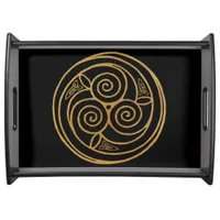 Triple Celtic Knot Swirl Mandala Serving Tray