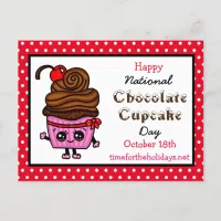 Happy National Cupcake Day - October 18th  Postcard