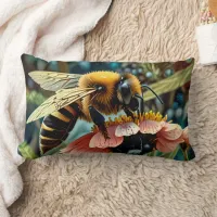 Cute Bee On Flower  Lumbar Pillow