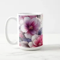 Pretty Pink and Purple Floral Shabby Chic  Coffee Mug