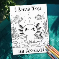 Cute Axolotl | Kid's Coloring Page