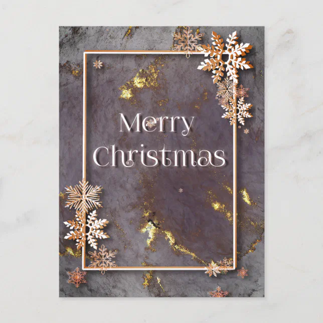 Merry Christmas with depth and snow crystals Postcard